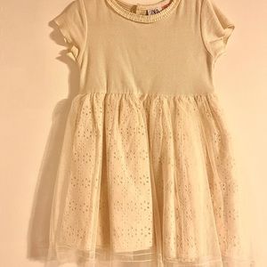 Zara Dress Tulle Ivory Beige 3-4t